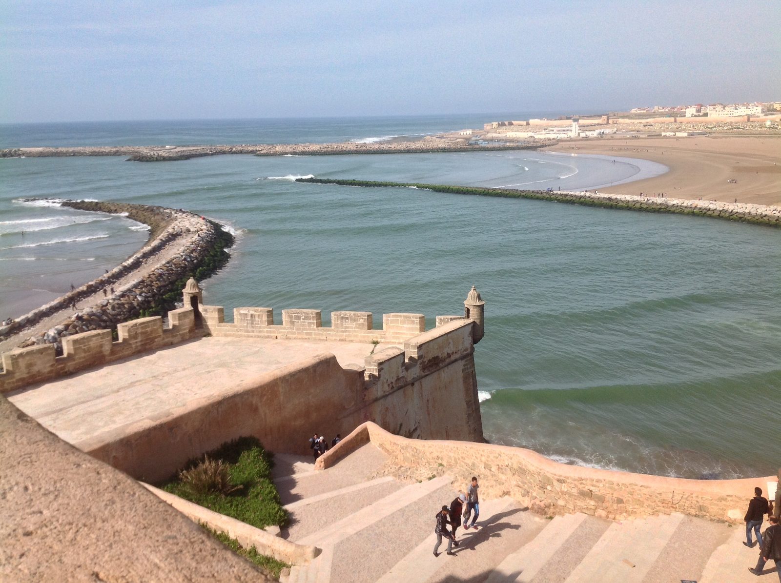 Oudayas beach and the kasbah walls in Rabat