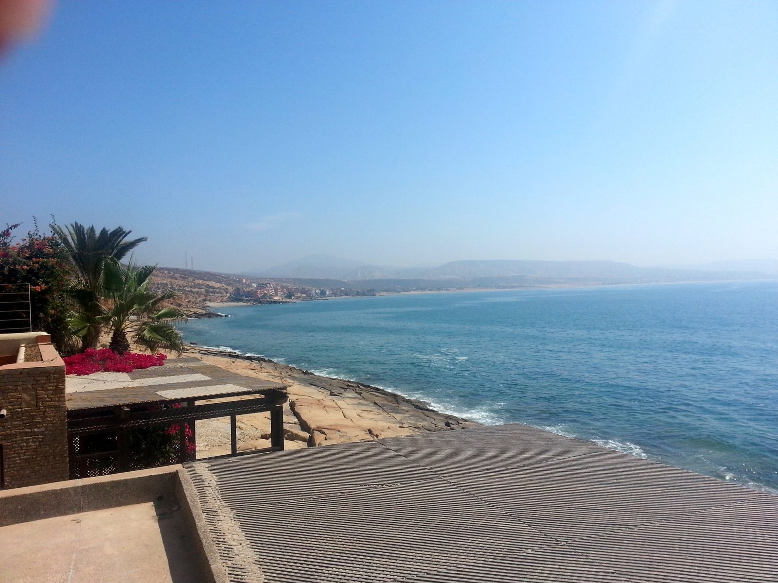 View over Taghazout beach and the coast to the north