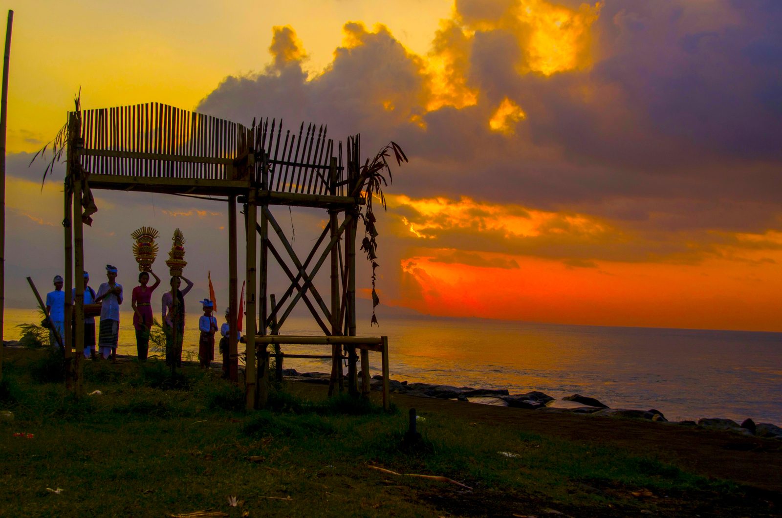 Keramas, a reef break in East Bali, Indonesia